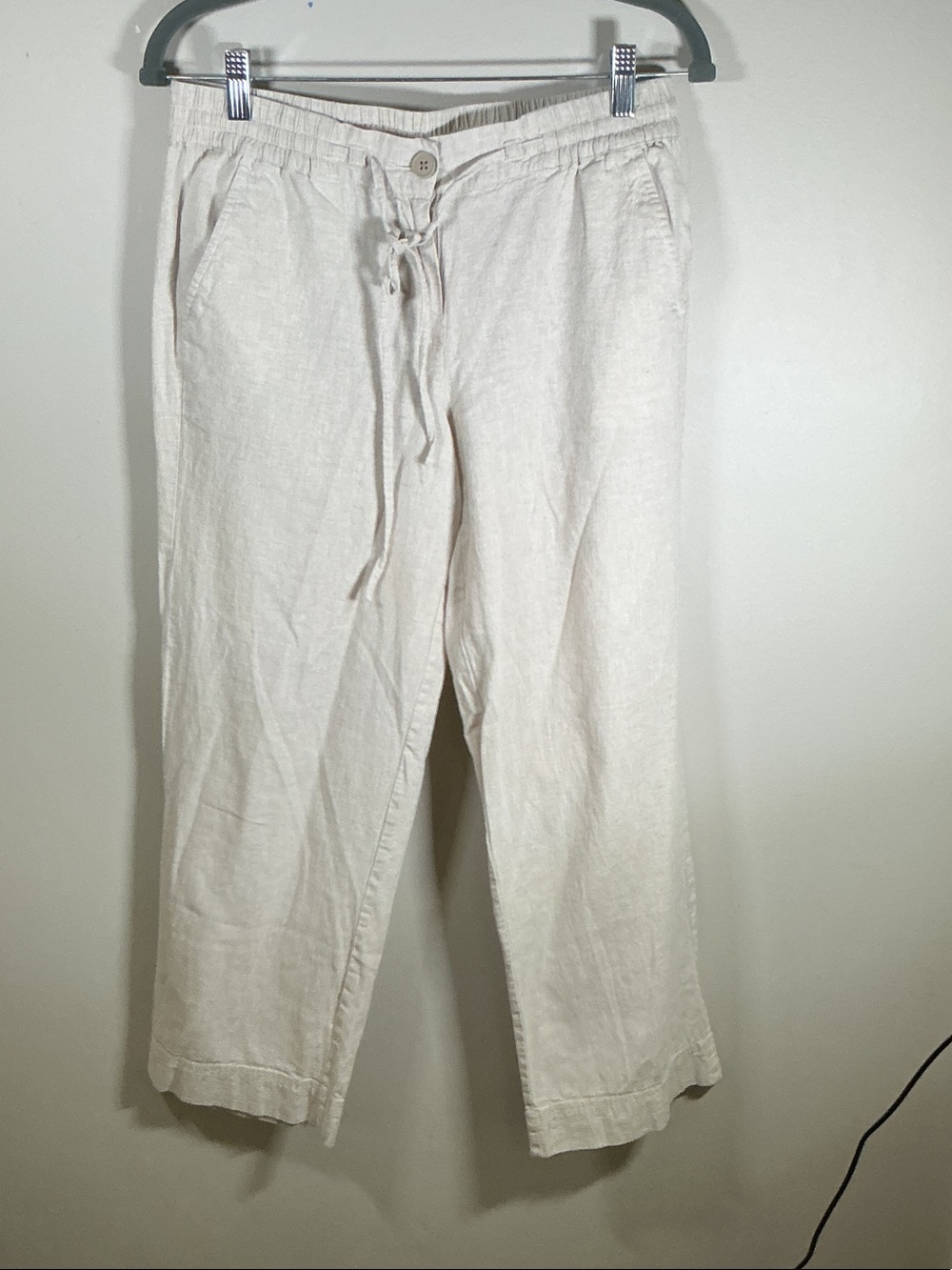 Talbots Petite Beige Linen Blend Cropped Pants Women’s Size 6P